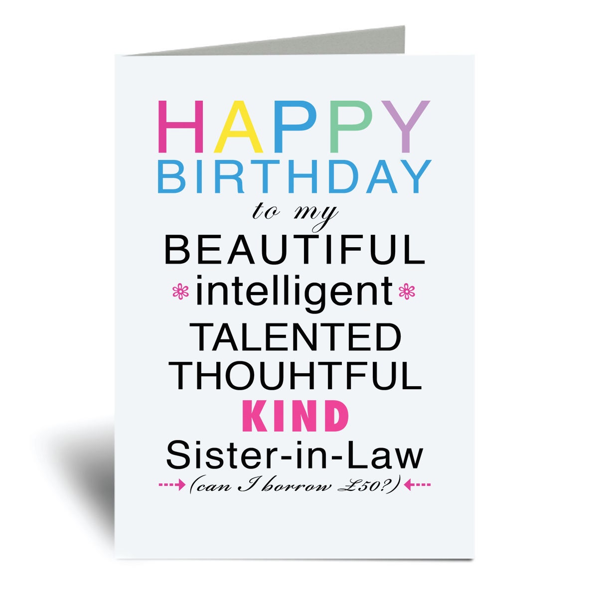 Buy Sister in Law Birthday Card Happy Birthday Sister in Law Funny ...