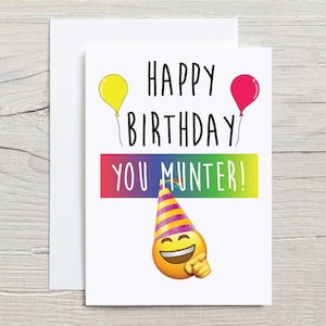 Happy Birthday Card - Funny You Munter Greeting Card, Humorous Birthday Wishes, Unique Card for Friends & Family