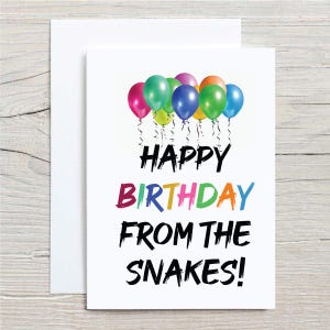 Carte d'anniversaire - Joyeux anniversaire de la part du serpent - Carte de voeux unique pour elle, lui et les enfants - Design amusant et coloré pour tous les âges