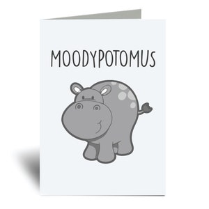 Moody Card Hippo Moodypotomus Voeux Anniversaire Carte Mari Femme Petite Amie Petit Ami