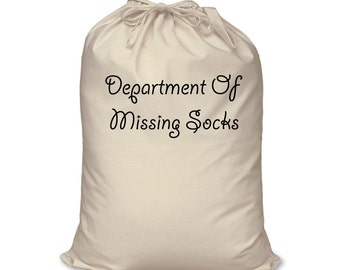 Odd Socks Bag Abteilung für fehlende Socken Geschenk 100% Natürliche Baumwolle Erhältlich in 2 Größen Waschkorb
