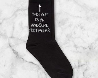 Chaussettes de football noires pour hommes - Super cadeau pour joueur de football et chaussettes de sport pour les fans de football