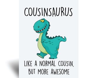 Cousin Dinosaur Card Cousinsaurus Greeting Birthday Card Fathers Day