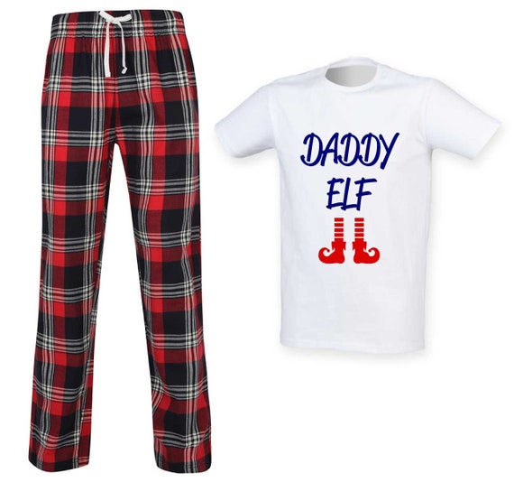 Christmas Tartan Pyjamas Daddy Elf Pj s Pajamas Fathers Day Tartan Etsy