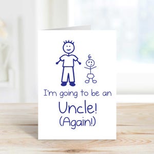 Carte d'oncle Je serai de nouveau un oncle Faire-part de grossesse Carte d'anniversaire pour la Saint-Valentin