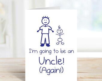 Faire-part de grossesse pour l'oncle Je vais redevenir un oncle Carte de voeux pour un anniversaire et des moments spéciaux