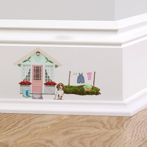 Fairy Cottage Decal Summer House Wall Decal Sticker Mural Skirting board sticker Quirky Wall Sticker Decorative