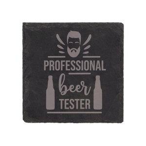 Slate Coaster Professional Beer Tester Present Engraved