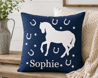 Personalised Cushion Cover Girls Bedroom Personalized Horse Theme