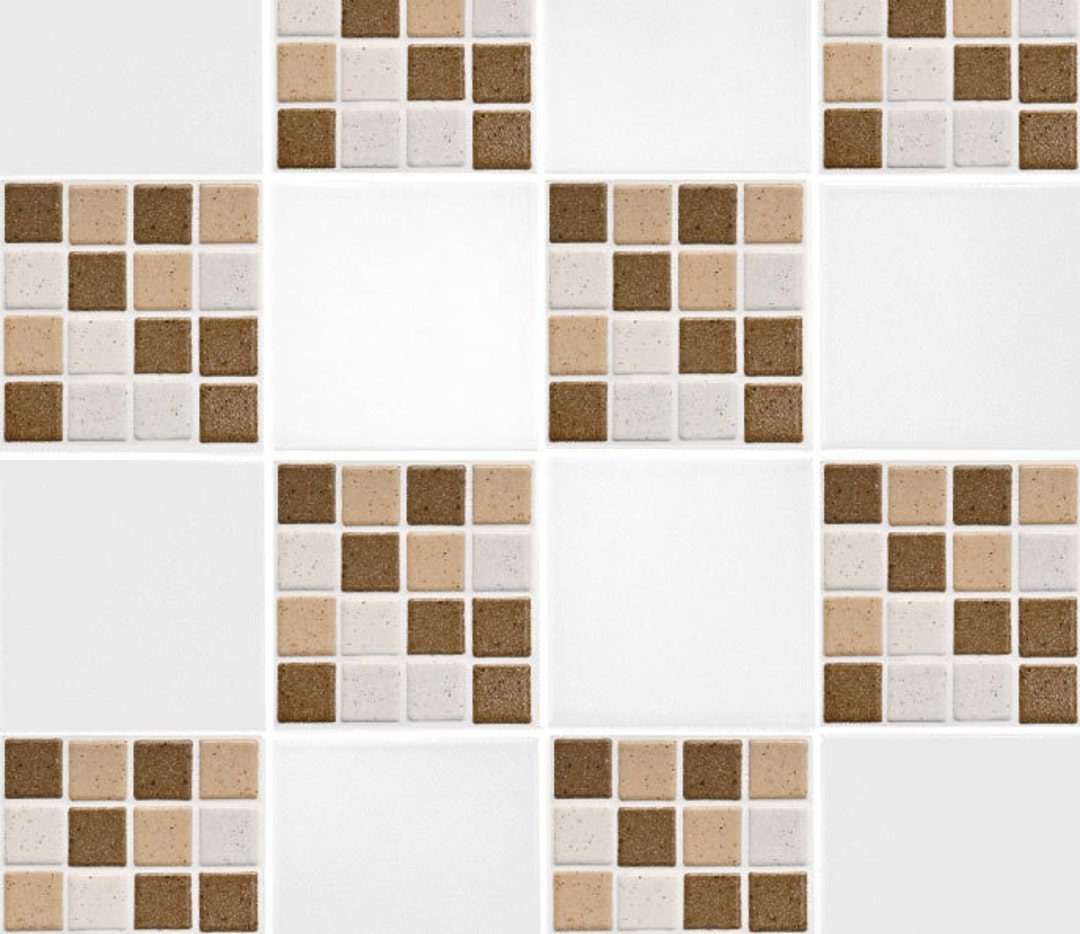 Brown Mosaic Tile Transfers 6 X 6 Printed Etsy