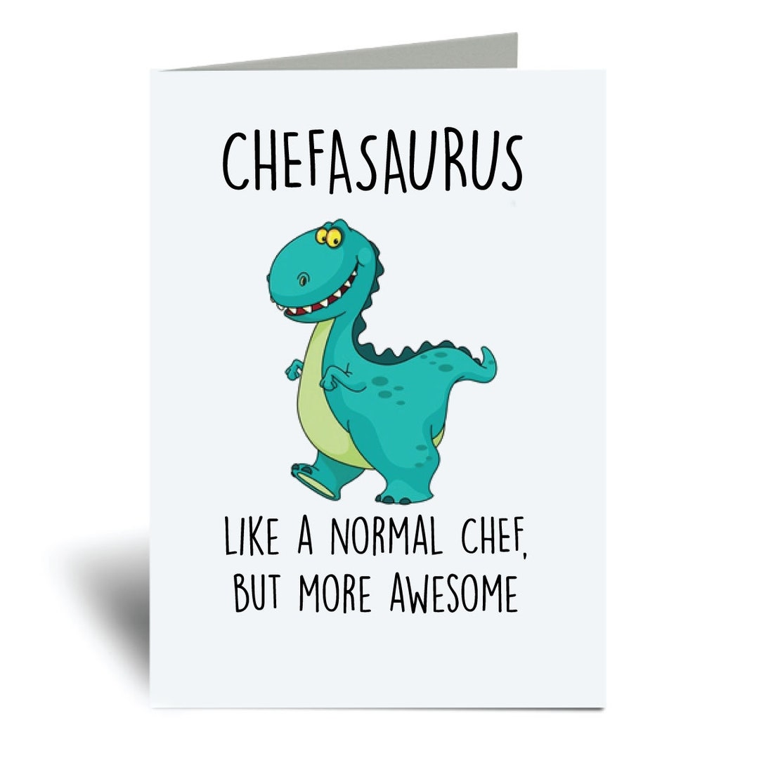 60 Second Makeover® Chefasaurus Grußkarte – Lustige Dino-Karte Für Vatertag & Geburtstag