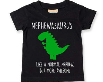 Nephew Dinosaur Tshirt Kids Nephewasaurus Sibling Children Toddler Gift Present
