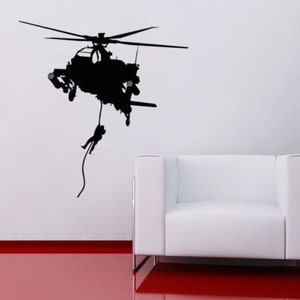 Army Helicopter Decal V2 Wall Decal Sticker Boys Bedroom Cadet