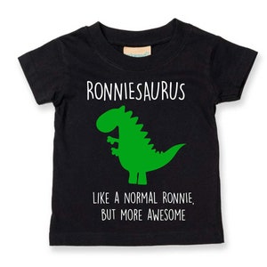 Personalised Dinosaur Tshirt Kids Personalized Bespoke Own Name Sibling Children Toddler Gift Present