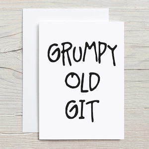 Divertente biglietto d'auguri brontolone per il nonno / Compleanno e Festa del Papà / Interno vuoto / Stampa professionale / Busta bianca inclusa