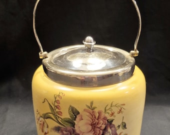 Antique English Biscuit Jar - Newport Pottery Co. Ltd. Burslem England Biscuit Barrel / Cookie Jar