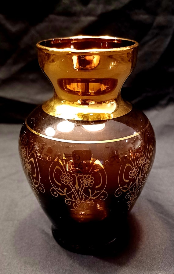 MURANO GOLD 24K HAND DECORATED ムラノ 灰皿 イタリア 70s MURANO ムラーノ イエロー ガラス ヴィンテージ
