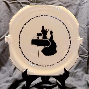 Antique Silhouette Plate – Edwin Bennett Pottery, 1920s Music Scene