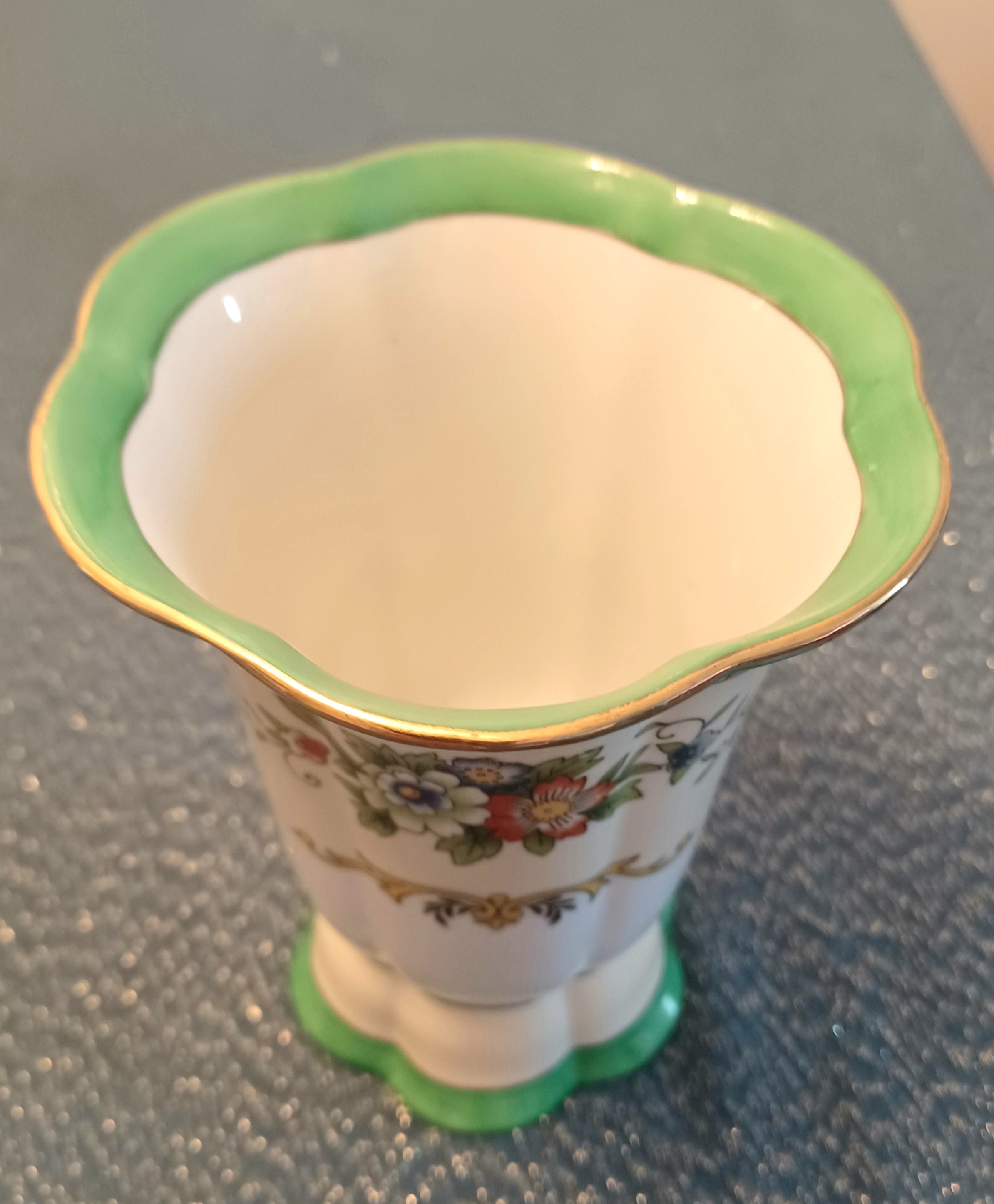 Antique Noritake Hand-Painted Salad Plates with Green, Gold