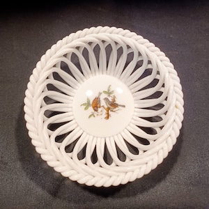HEREND ROTHSCHILD BIRD - Herend Porcelain Reticulated Dish - Rothschild Bird - Herend Hungary - Mother&#39;s Day - Birthday - Wedding Gift