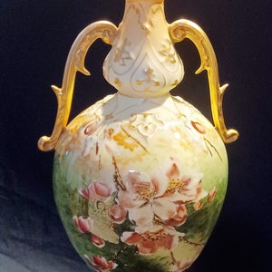 ROBERT HANKE - Robert Hanke Austria - Robert Hanke Large 14&quot; Vase - Circa Early 1900&#39;S Robert Hanke Vase - Hand Painted Robert Hanke Vase