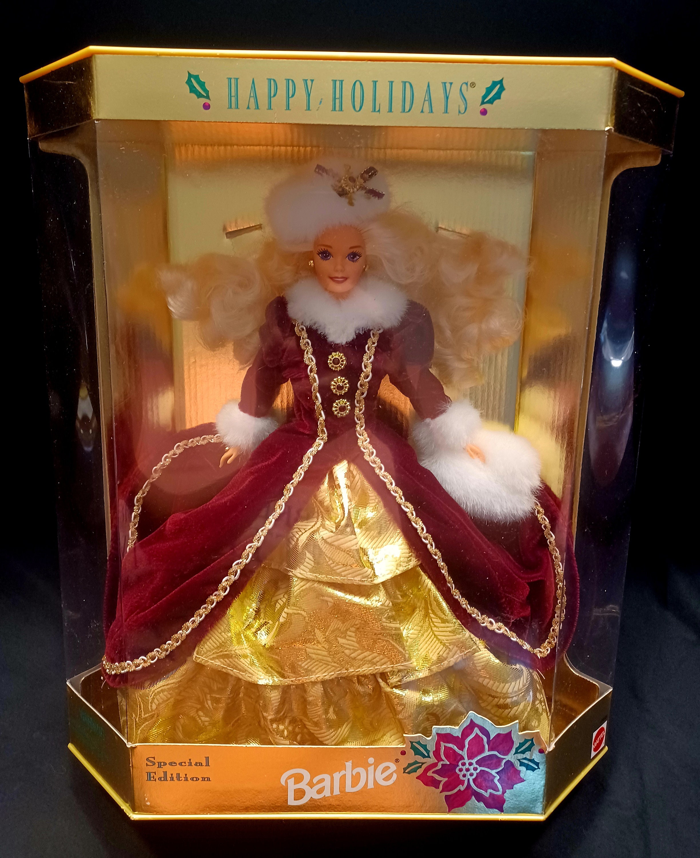 1996 Happy Holidays Special Edition Barbie Doll - Burgundy Velour