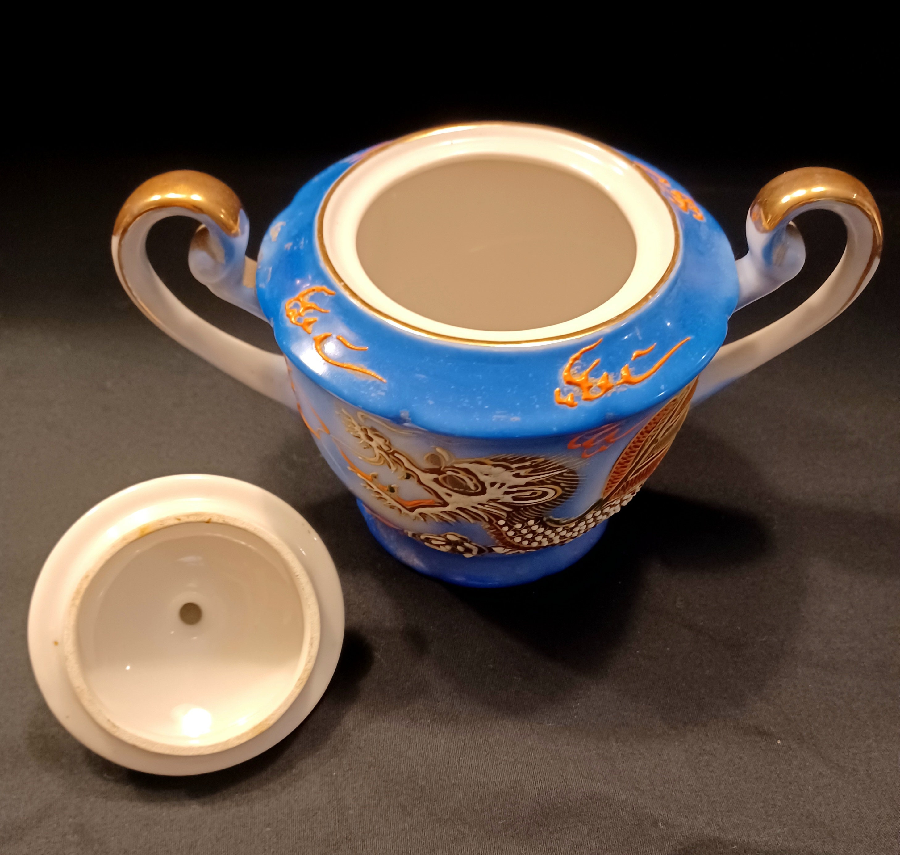 Japanese Moriage Dragon Teapot & Cup/ Saucer - Etsy