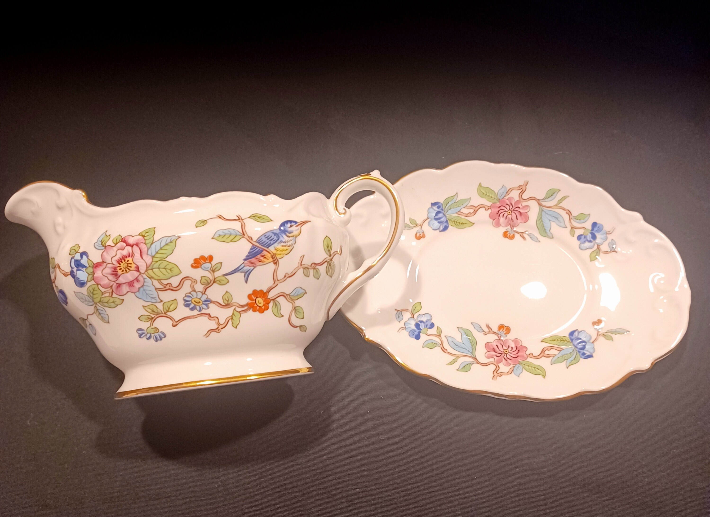 AYNSLEY PEMBROKE Gravy Boat / Sauce Boat With Under Plate Etsy