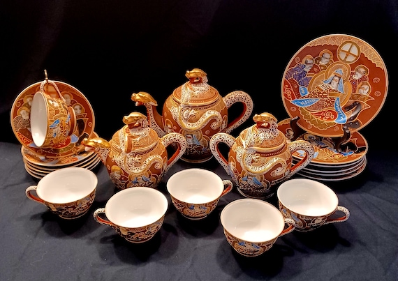 Vintage Dragonware Tea Set – Moriage Hand-painted Wales China