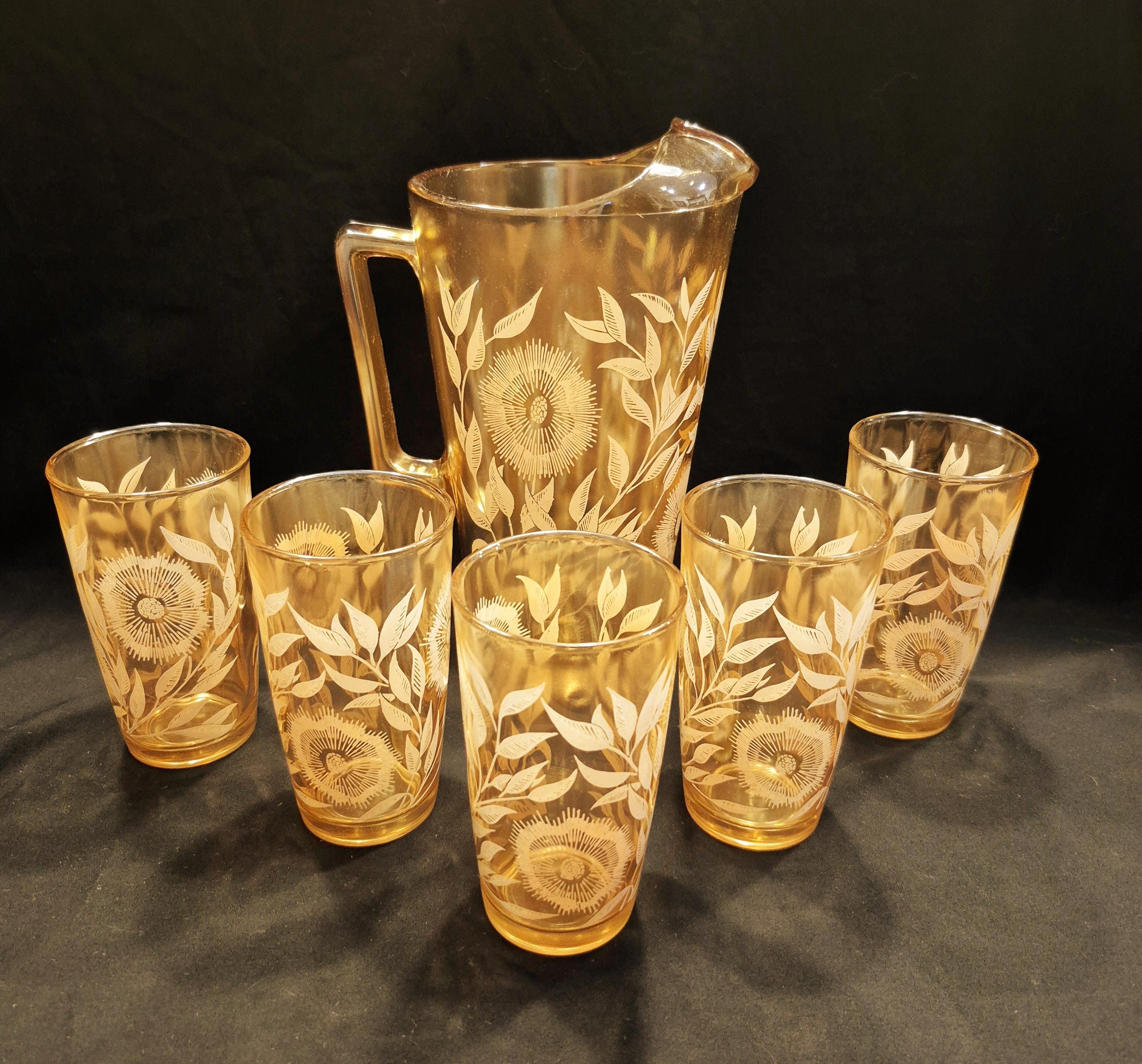 1940s Pitcher and Glasses Set - Etsy