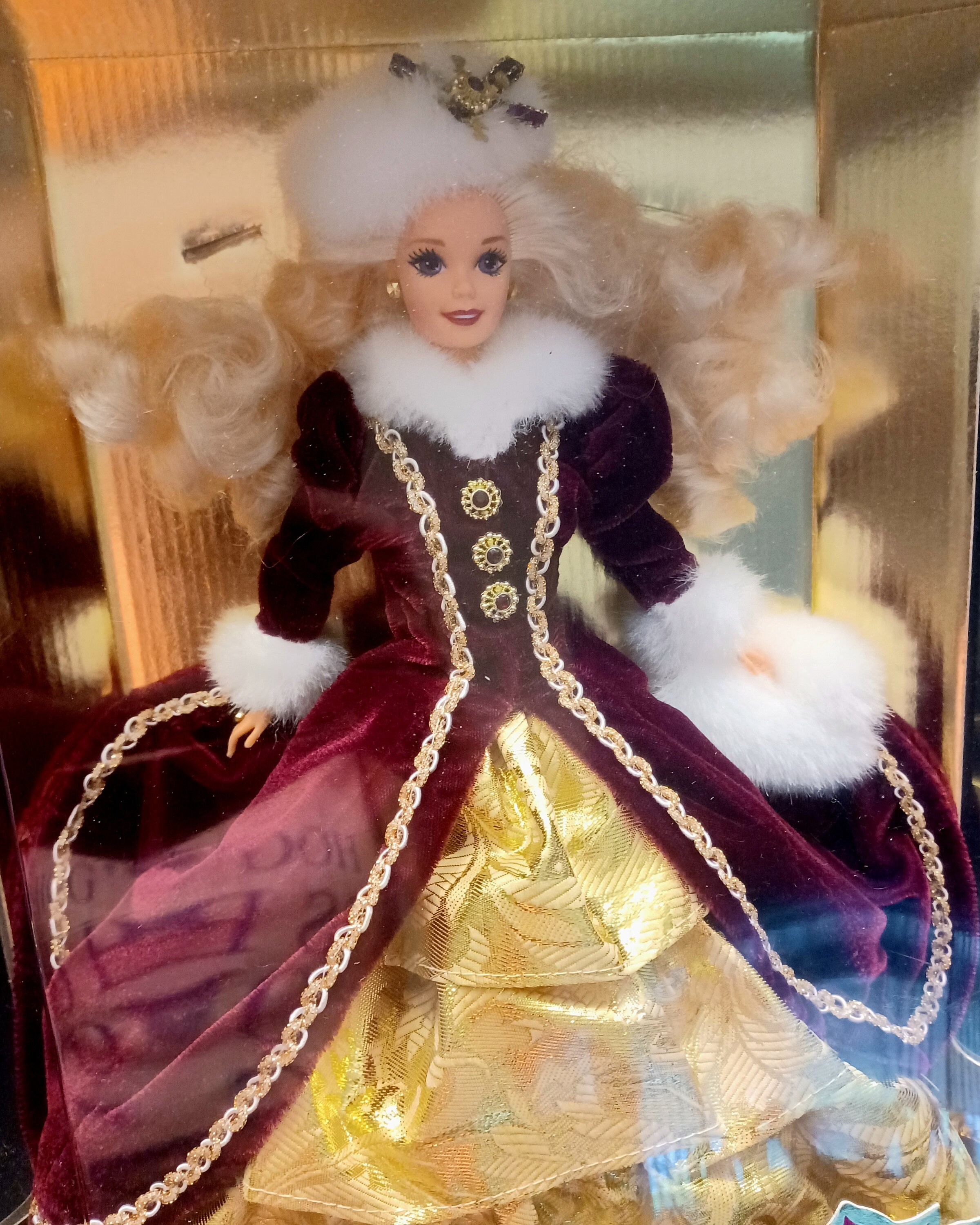 1996 Happy Holidays Special Edition Barbie Doll - Burgundy Velour 