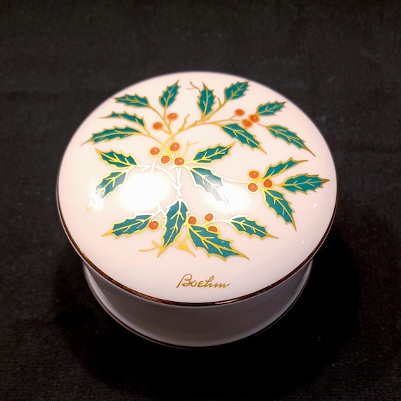 Vintage Boehm Porcelain Trinket Box | Holly & Berry, England
