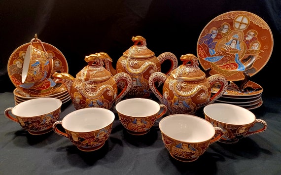 Vintage Dragonware Tea Set – Moriage Hand-painted Wales China