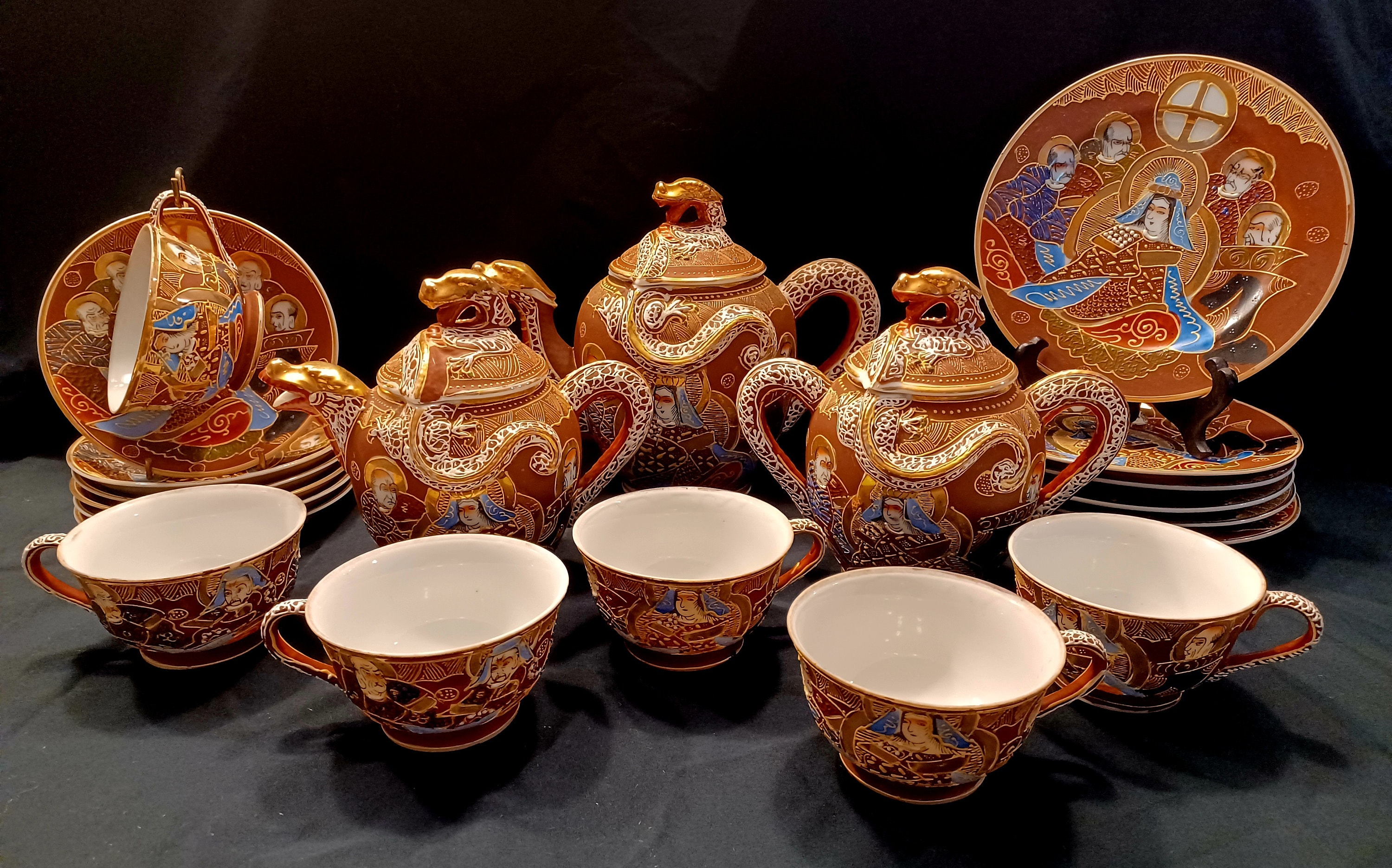 Vintage Dragonware Tea Set – Moriage Hand-painted Wales China