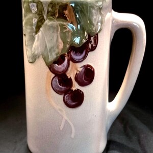 Weller Art Pottery - Antique Weller Pottery Etna Grapes Mug Circa 1906 - Weller Pottery Etna Mug - Weller "Etna" Mug - Weller Pottery Mug