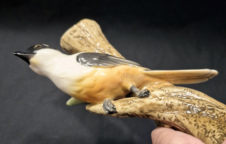 Franz Porcelain Long Tailed Shrike Bird Vase - Thumbnail 3
