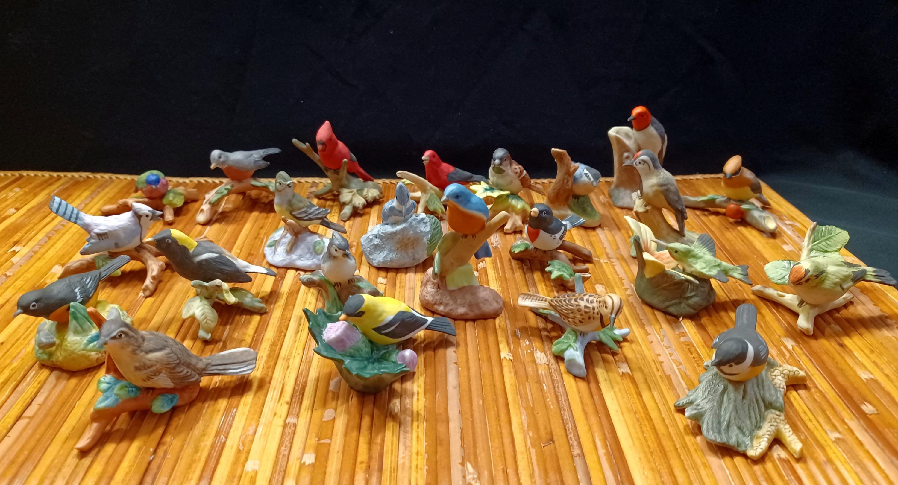 Lot of 23 Vintage 1982 Miniature RC Royal Cornwall Porcelain Bird Figurines - Royal Cornwall Bird Figurines - RC Porcelain Bird Figurines