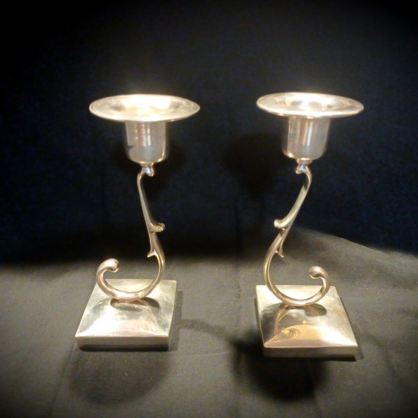 Sterling Candlesticks - Sterling Candle Holders - Plata M.A.P. 925 Hecho En Mexico Candlesticks - Vintage MCM Sterling Candlesticks