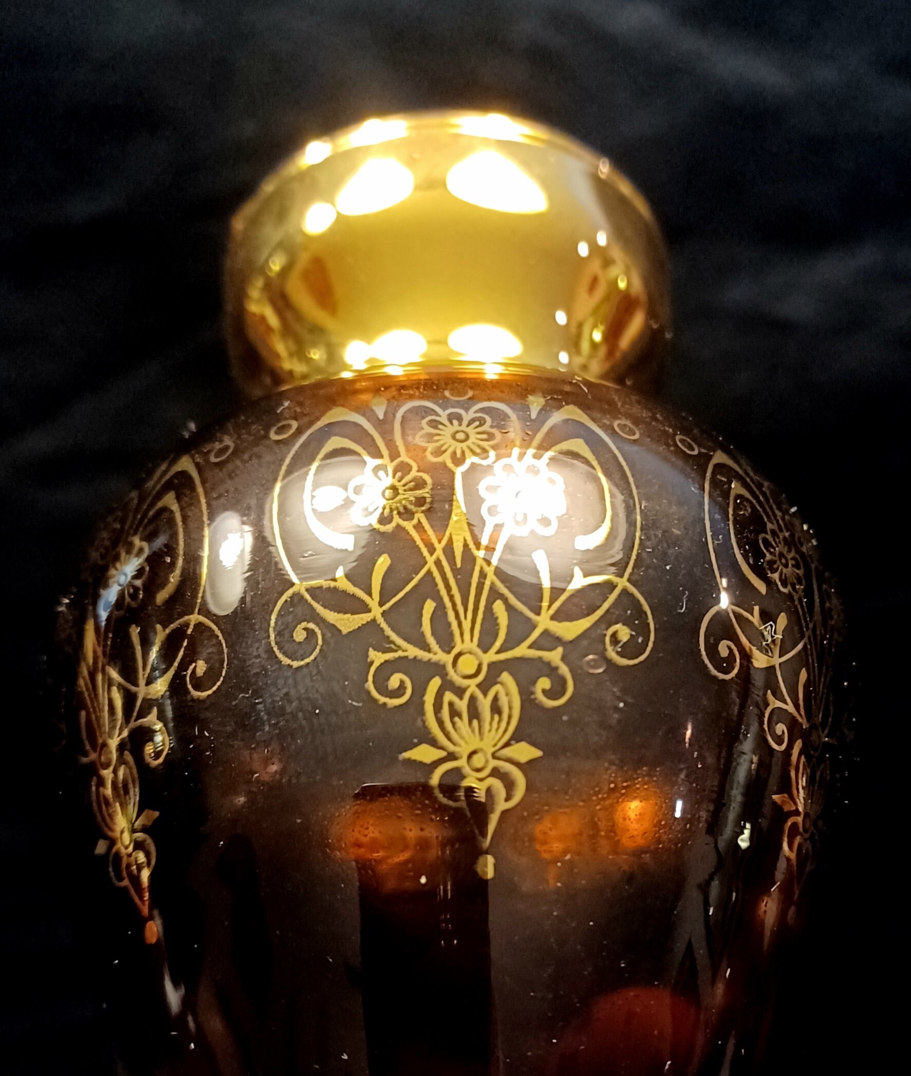 Murano Art Glass Vase/ 24K Gold Leaf/ Amethyst/ Gold