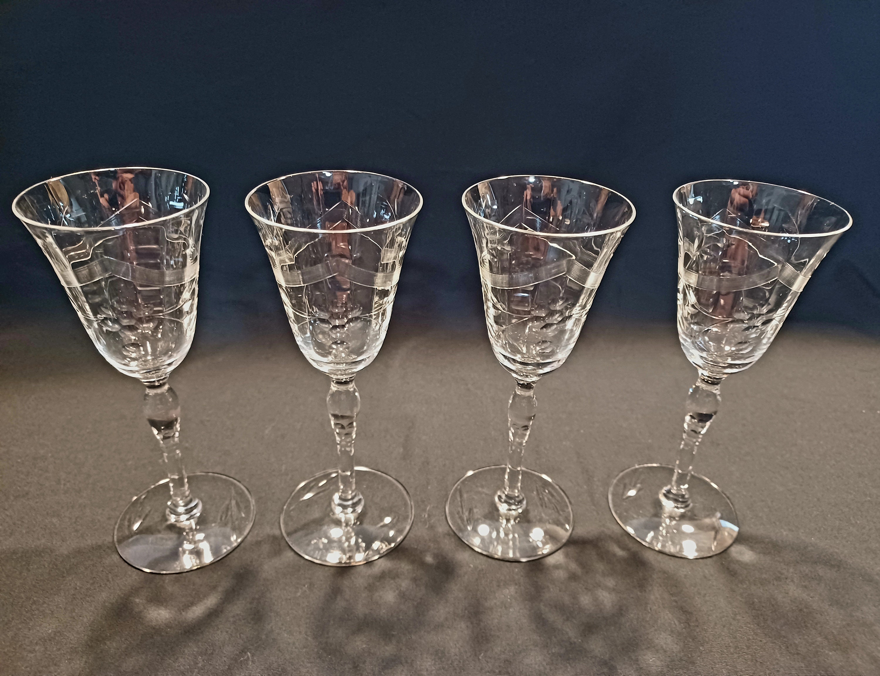 furry wife vintage etched glasses