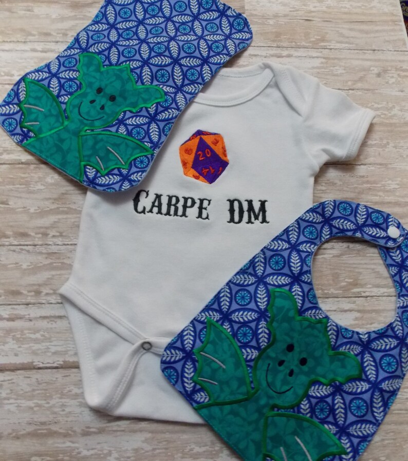 D20 Nerdy moms 20 sided die Dungeons and Dragons baby shower,Geekbait geek baby Mother of Dragons RPG baby gift set future gamer