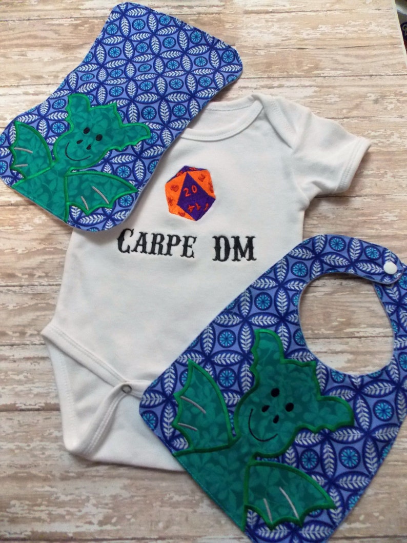 D20 Nerdy moms 20 sided die Dungeons and Dragons baby shower,Geekbait geek baby Mother of Dragons RPG baby gift set future gamer