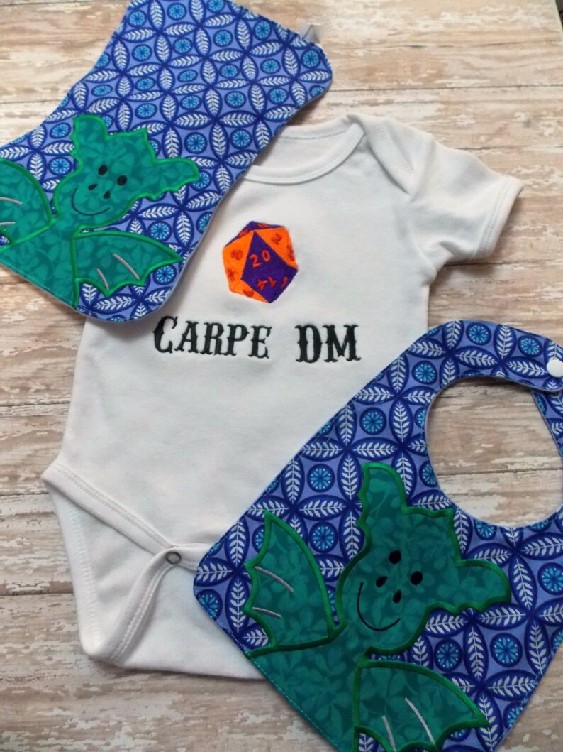 D20 Nerdy moms 20 sided die Dungeons and Dragons baby shower,Geekbait geek baby Mother of Dragons RPG baby gift set future gamer