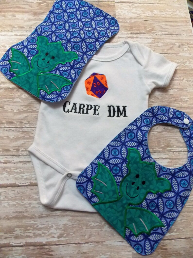 D20 Nerdy moms 20 sided die Dungeons and Dragons baby shower,Geekbait geek baby Mother of Dragons RPG baby gift set future gamer