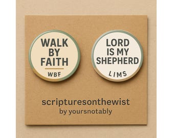 Walk By Faith & LIMS Pinback Set, 1.25 inches