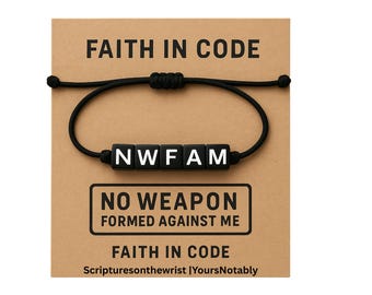 Faith in Code™ – NWFAM (No Weapon Formed Against Me) Bracelet