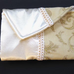 Cartera de novia bordada y con cuentas hecha a mano n.° 1, pequeña