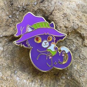 1.5&quot; Wizard Cat Hard Enamel Pin - Brave Cats of Purrhaven