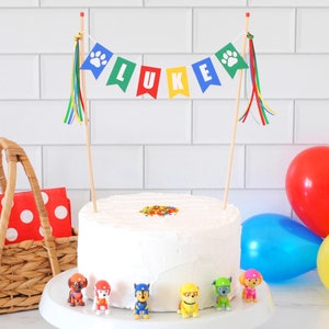 Personalized Paw Print Cake Topper: Puppy Party Decor