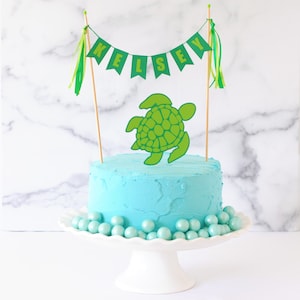 Sea Turtle Birthday Cake Topper - Save The Turtles Birthday Party  - Under the Sea Birthday theme - Turtle Cake Topper